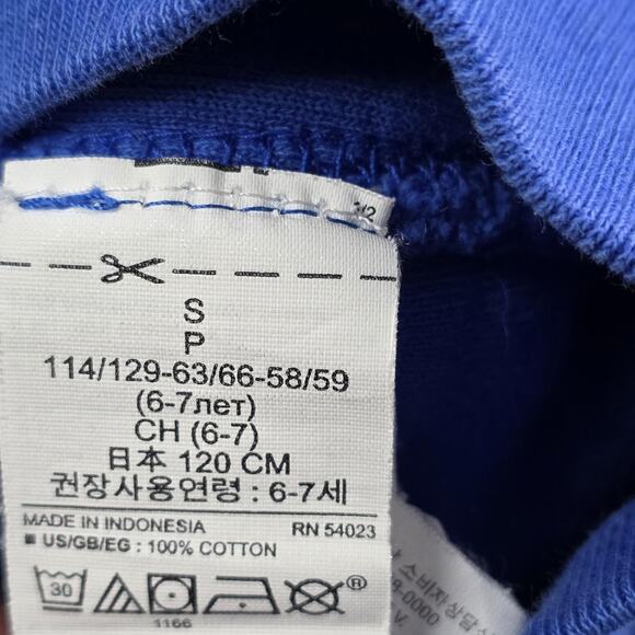 YZY Gap Hoodie Youth Small 6-7 Blue Pullover Kangaroo Pocket Drop Shoulder Kids - Picture 9 of 11